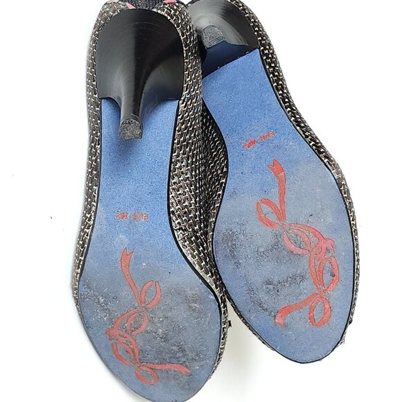 BLACK RED ALERT Poetic License Peep Toe Shoes Women's Size 7.5 - Picture 7 of 12